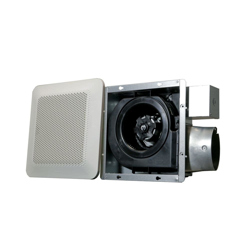 80-100 CFM 0.5-1.1 Sones Whisper Thin Low Profile Bath Fan (for rooms < 100 sq. ft.) ENERGY STAR®