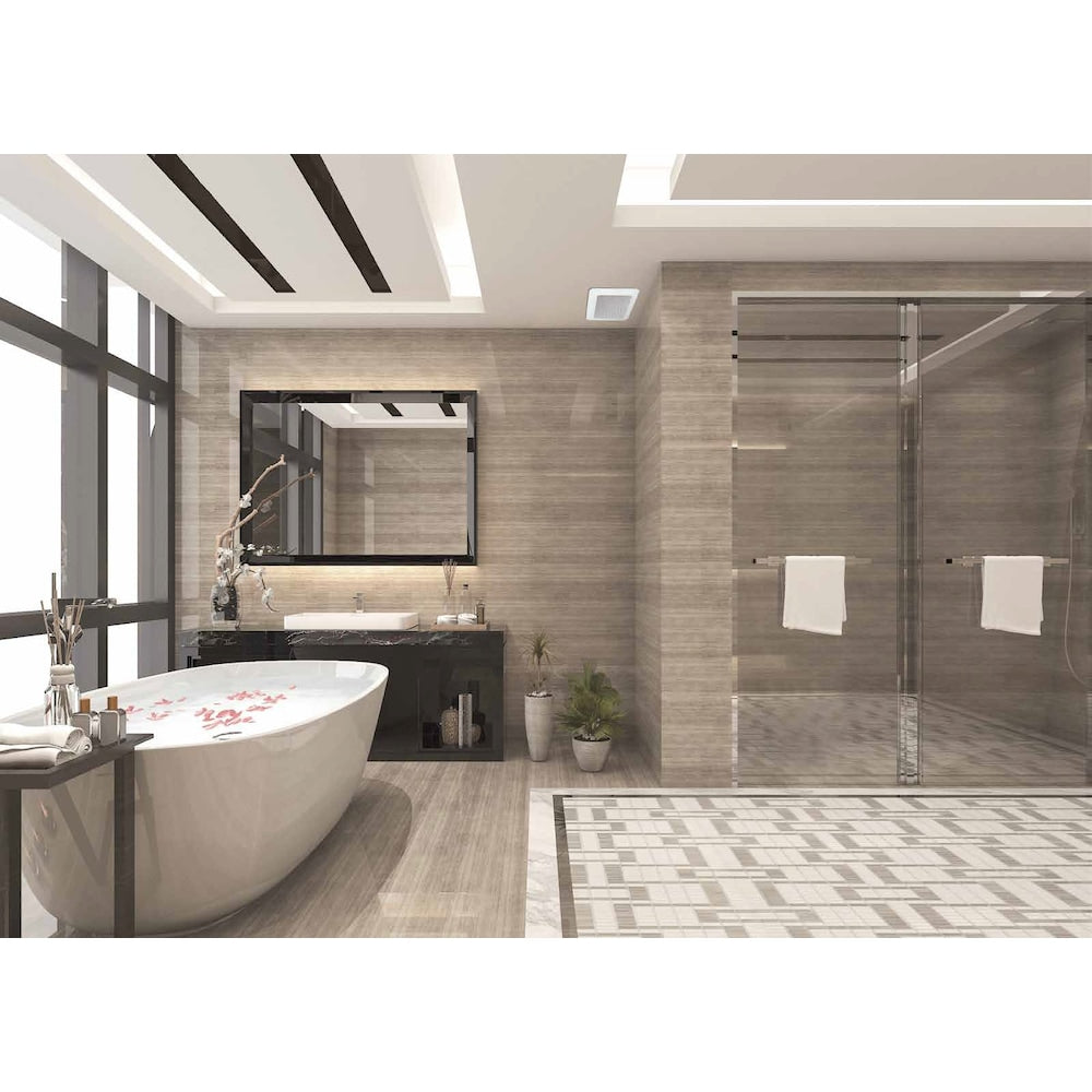 80-100 CFM 0.5-1.1 Sones Whisper Thin Low Profile Bath Fan (for rooms < 100 sq. ft.) ENERGY STAR®