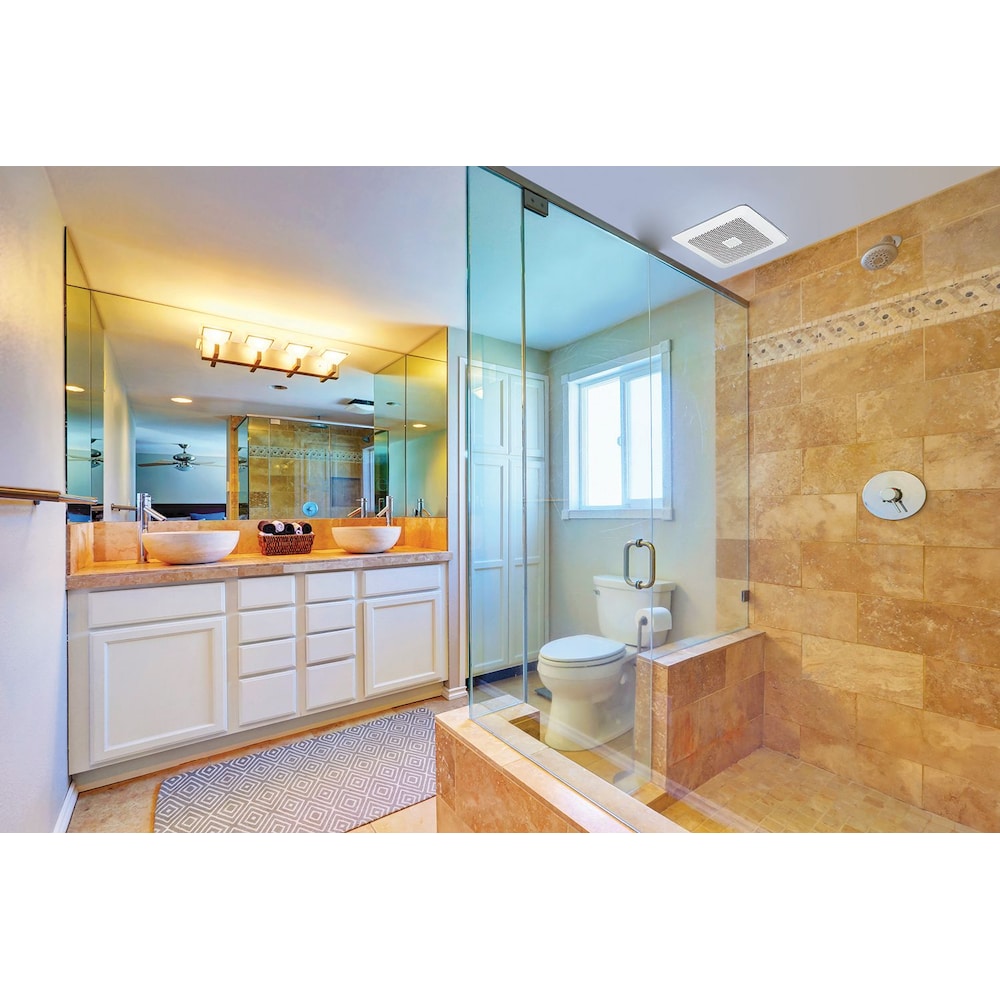 80-110 CFM 0.3-0.5 Sones Whisper Choice Humidity-Sensor Bath Fan (for rooms < 100 sq. ft.) ENERGY STAR®