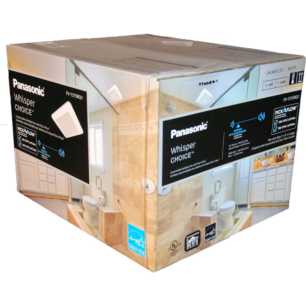 130-150 CFM 0.4-0.6 Sones Whisper Choice Bath Fan (for rooms < 140 sq. ft.) ENERGY STAR®