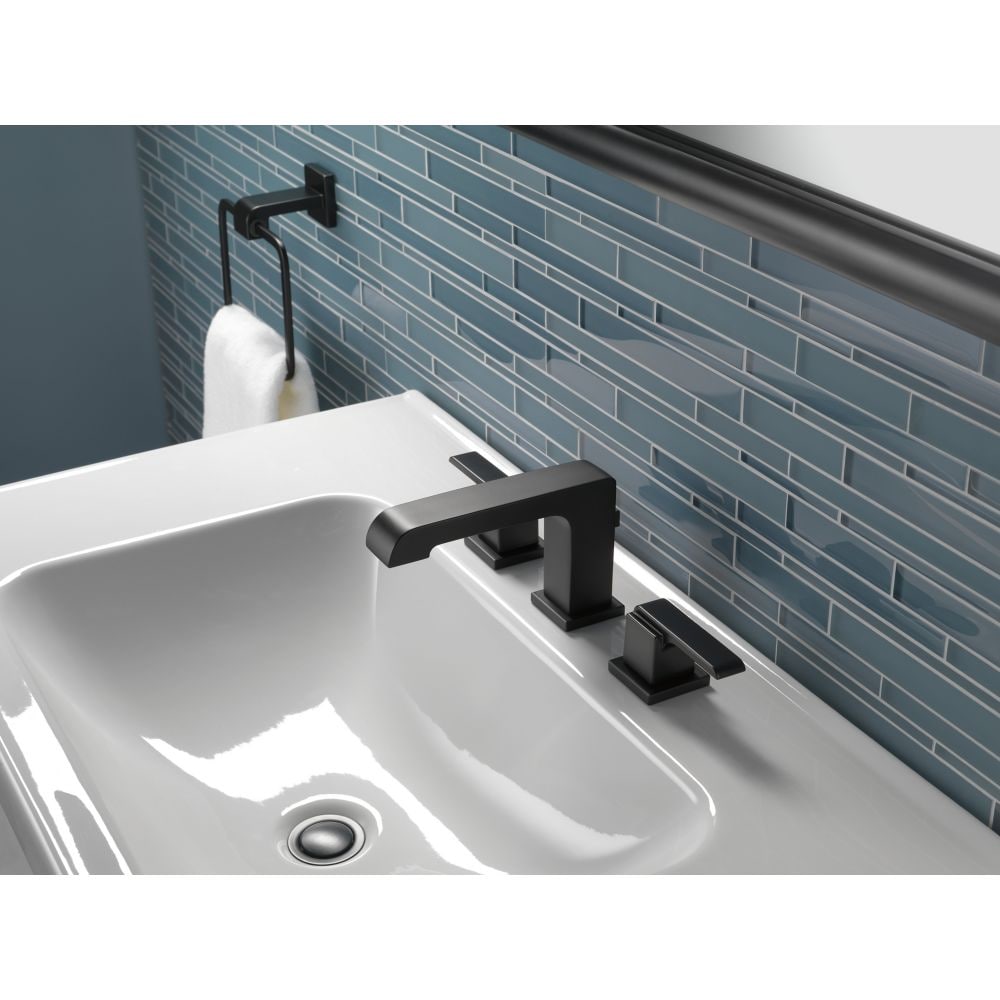 Robinet de lavabo à deux poignées Ara - Robinet escamotable en métal, noir mat