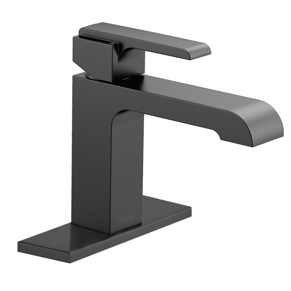 Ara Single Hole Single Handle Lever Bathroom Sink Faucet Deck Mount Standard Flow Matte Black