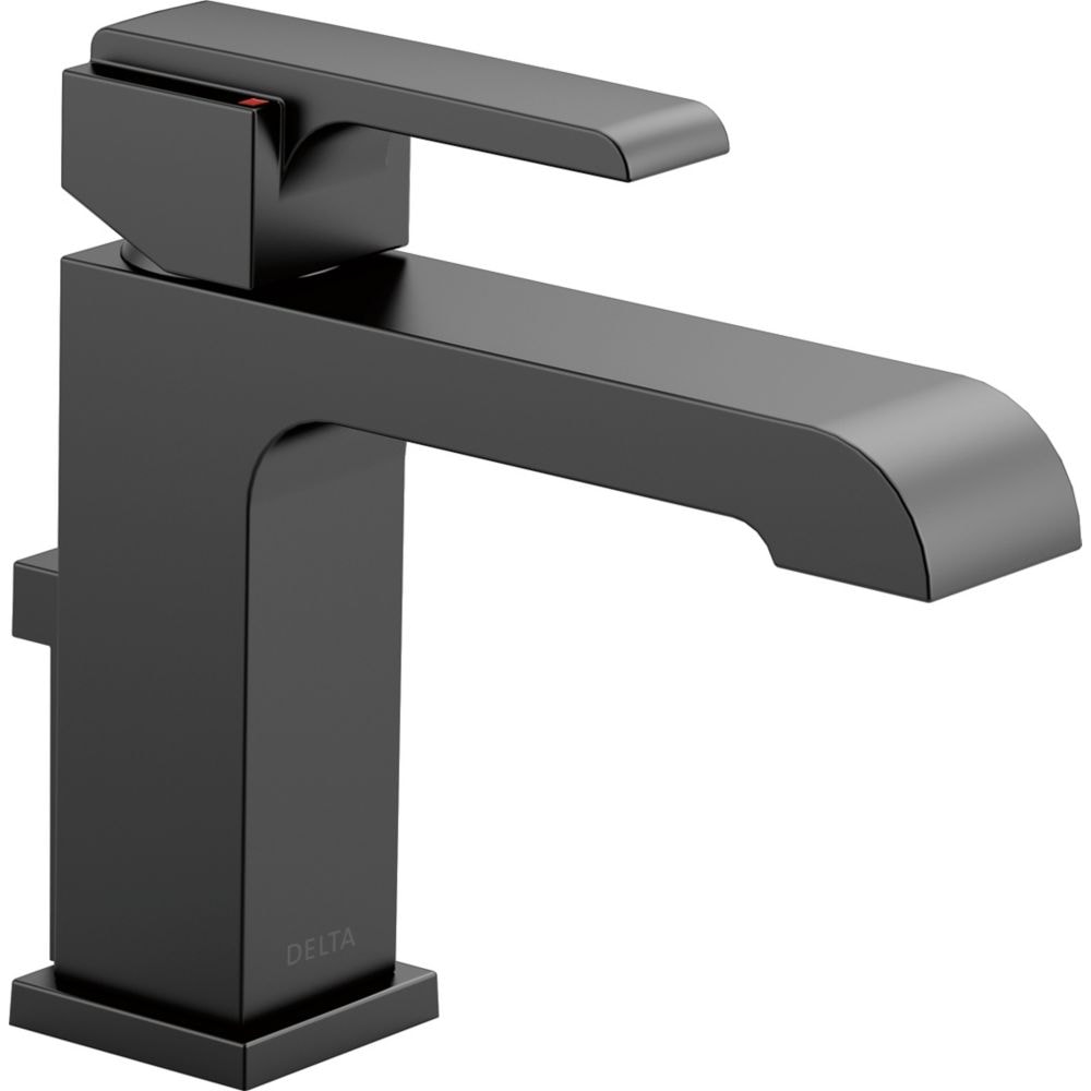 Ara Single Handle Single Hole Bathroom Sink Faucet Metal Pop-Up Deck Mount Standard Flow Matte Black