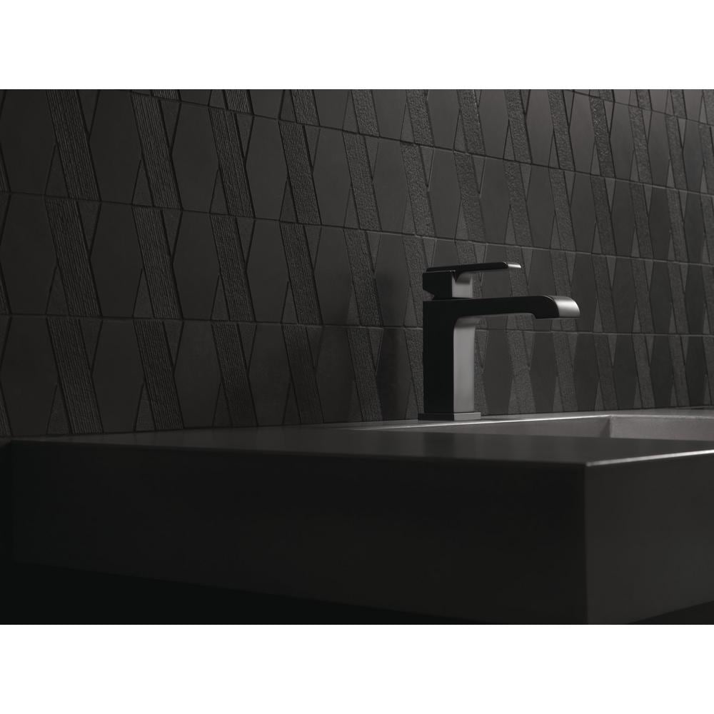 Ara Single Handle Single Hole Bathroom Sink Faucet Metal Pop-Up Deck Mount Standard Flow Matte Black