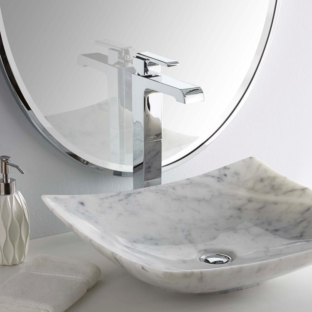 Ara Single Handle Single Hole Lever Bathroom Sink Faucet Deck Mount Standard Flow in Chrome