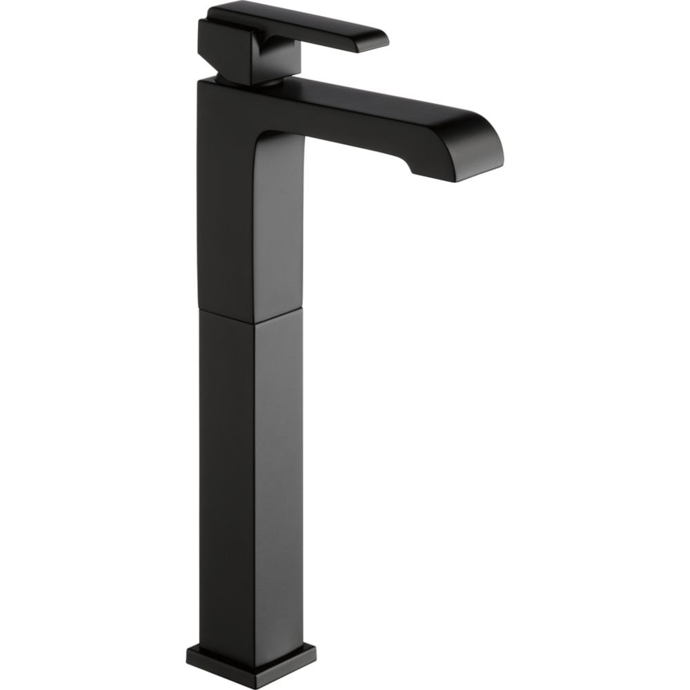 Ara Single Handle Single Hole Lever Bathroom Sink Faucet Deck Mount Standard Flow, Matte Black