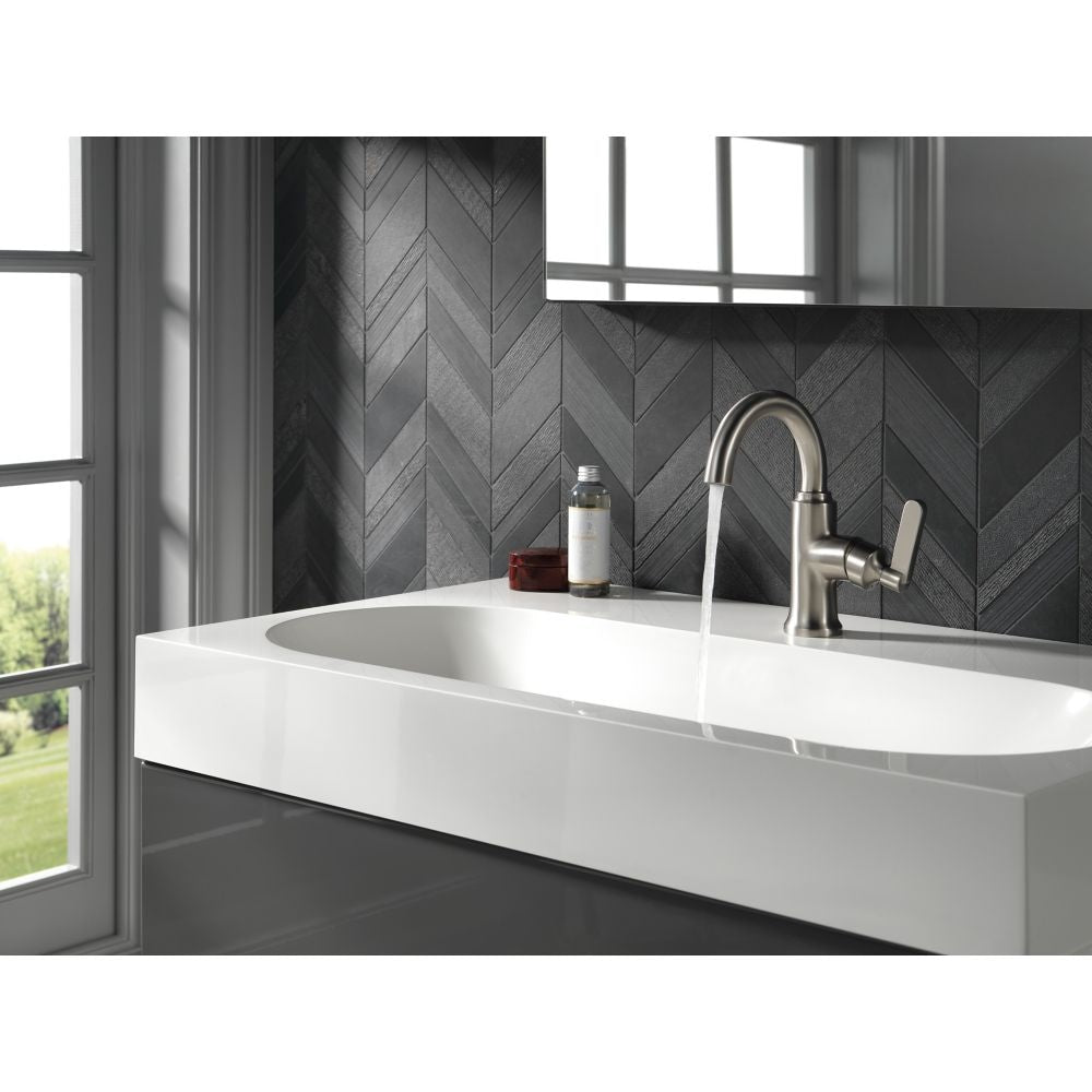 Alux Single Handle Centerset Bathroom Sink Faucet in SpotShield Brushed Nickel