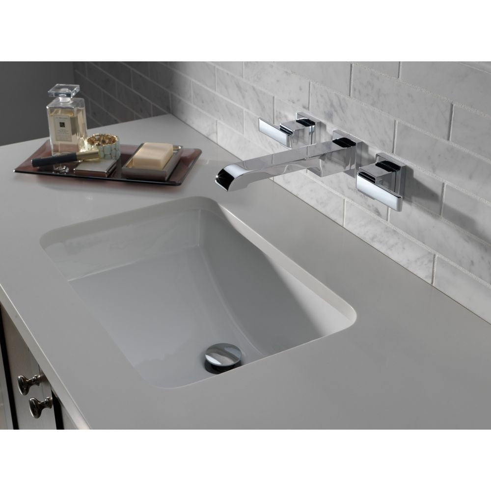 Ara Two Handle Wall Mount Bathroom Sink Faucet Trim in Chrome (Valve Not Included)