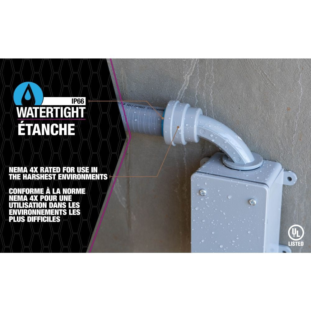 1 inch Liquid Tight Non-Metallic SIMPush 90 Degree Connector