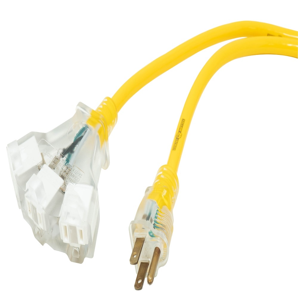100 ft. 14/3 SJTW 15 Amps Outdoor Extension Cord with Lighted Power Block