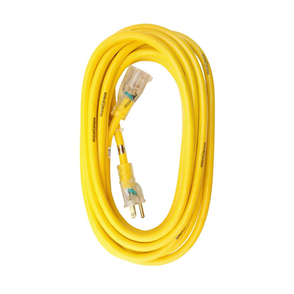 50 ft. 12/3 SJTW 15 Amps Outdoor Extension Cord with Powerlite Plug