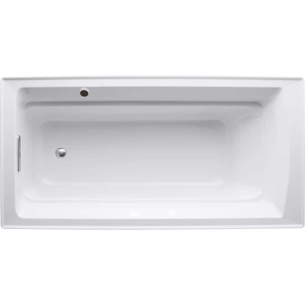 72 inch x 36 inch drop-in bath with Bask(R) heated surface and reversible drain