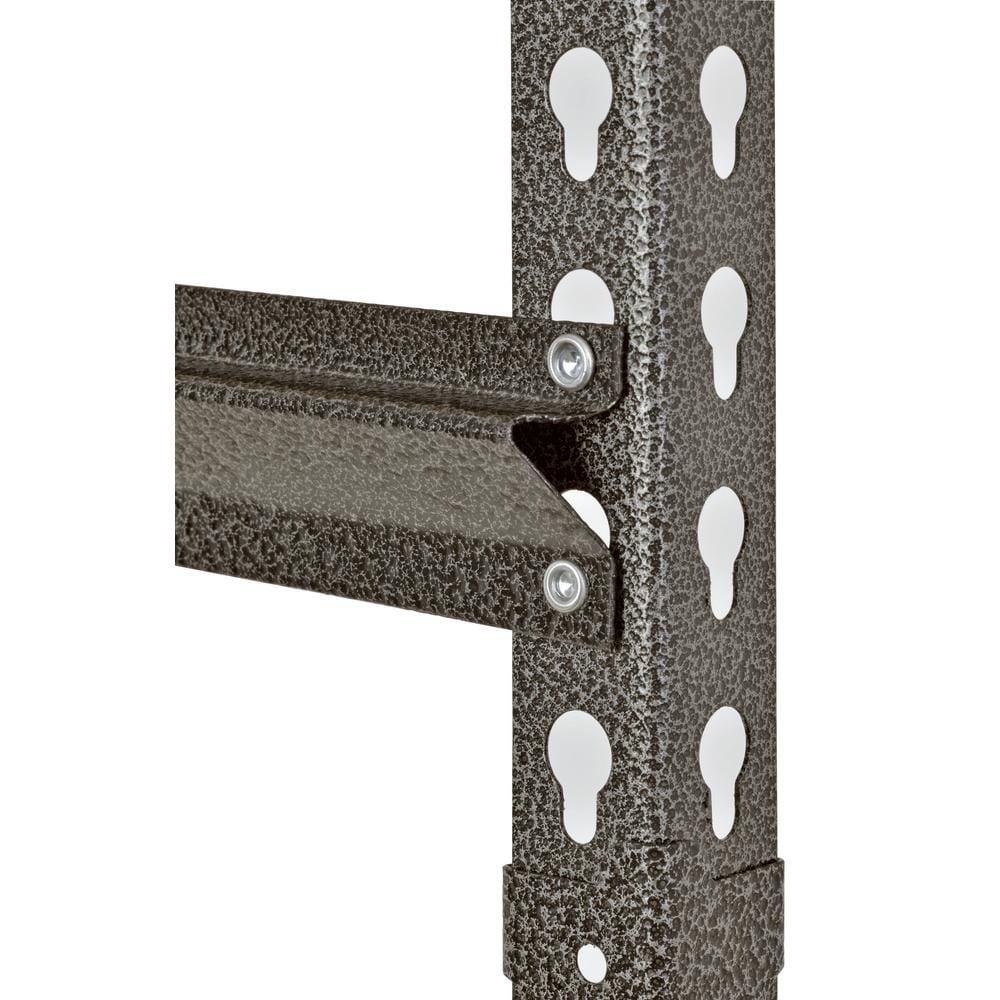 Étagère en acier sans boulons à 5 tablettes avec poutre en Z de 60 po H x 30 po L x 12 po P en SilverVein