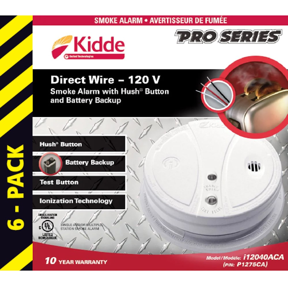 Pro Series Hardwire Smoke Alarm with Front Load Battery Backup (6-Pack)
