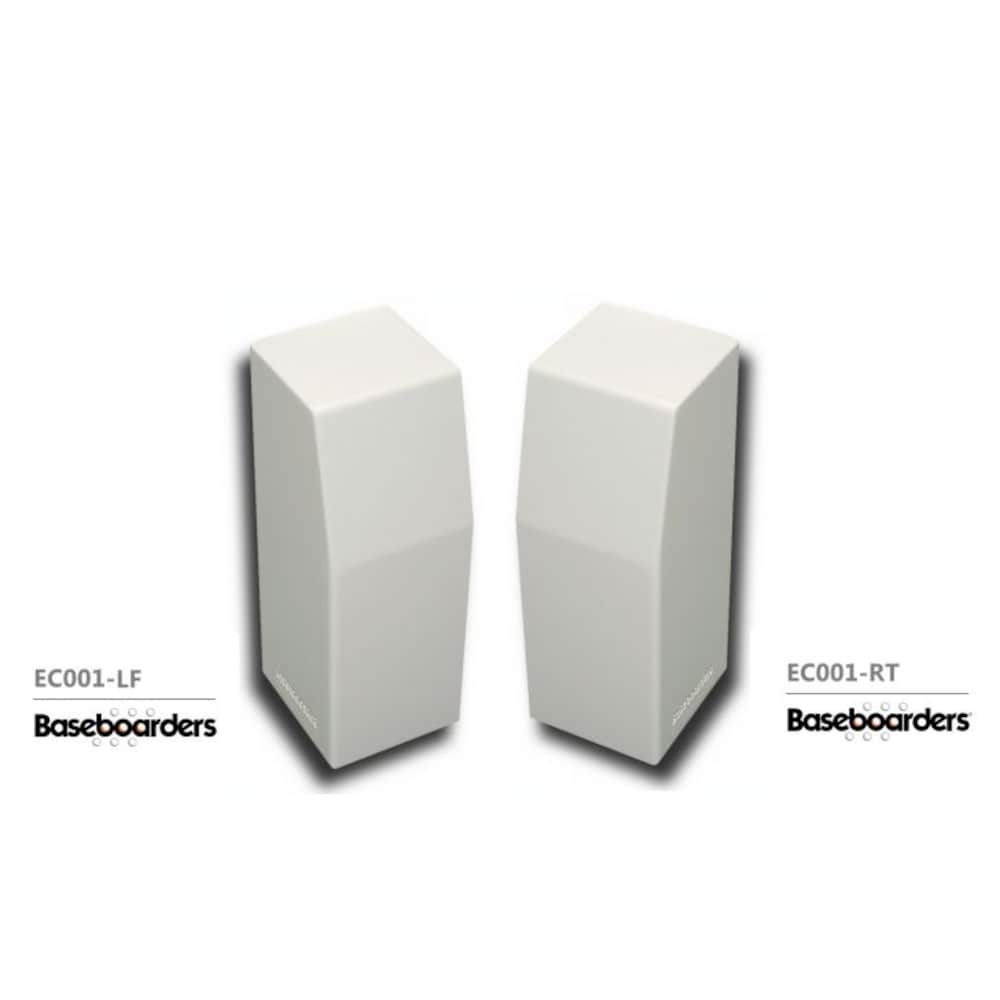 Premium Series Steel Easy Slip-On Baseboard Heater Cover Left Side Closed End Cap in White