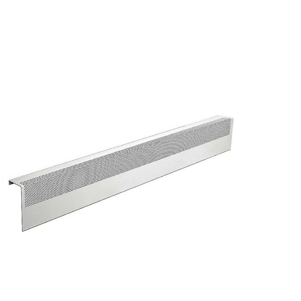 Basic Series 4 ft. Galvanized Steel Easy Slip-On Baseboard Heater Cover in White