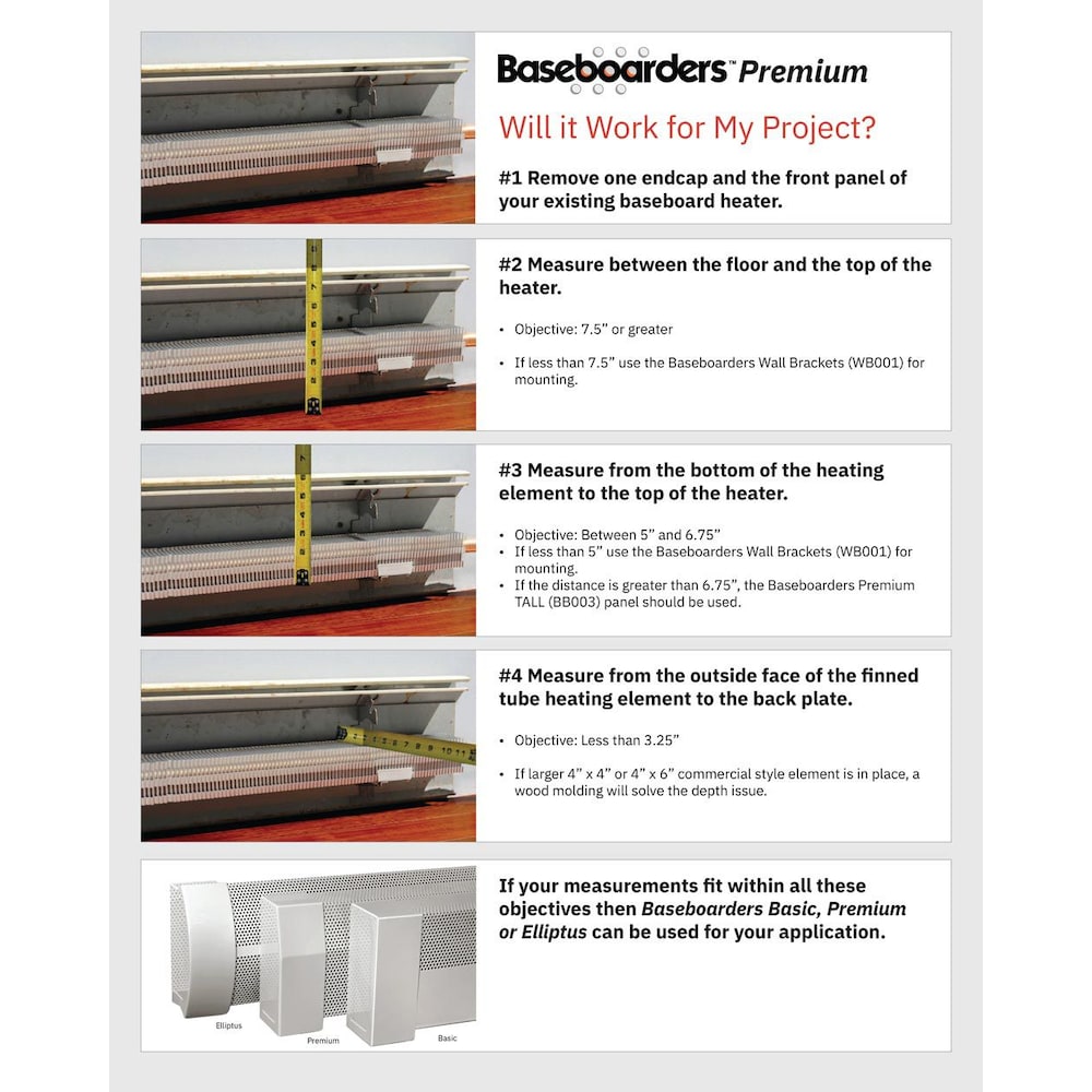 Premium Series 4 ft. Galvanized Steel Easy Slip-On Baseboard Heater Cover in White