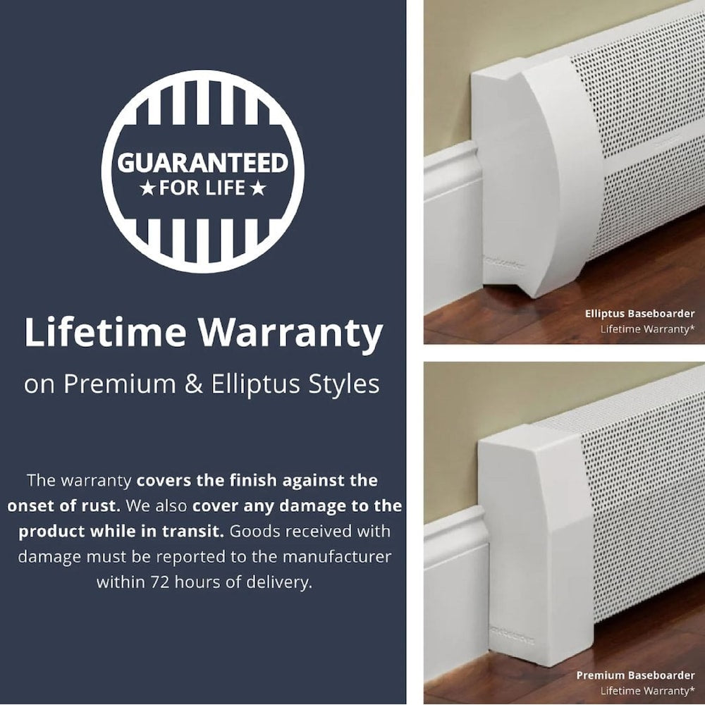 Premium Series Galvanized Steel Easy Slip-On Baseboard Heater Cover Coupler in White