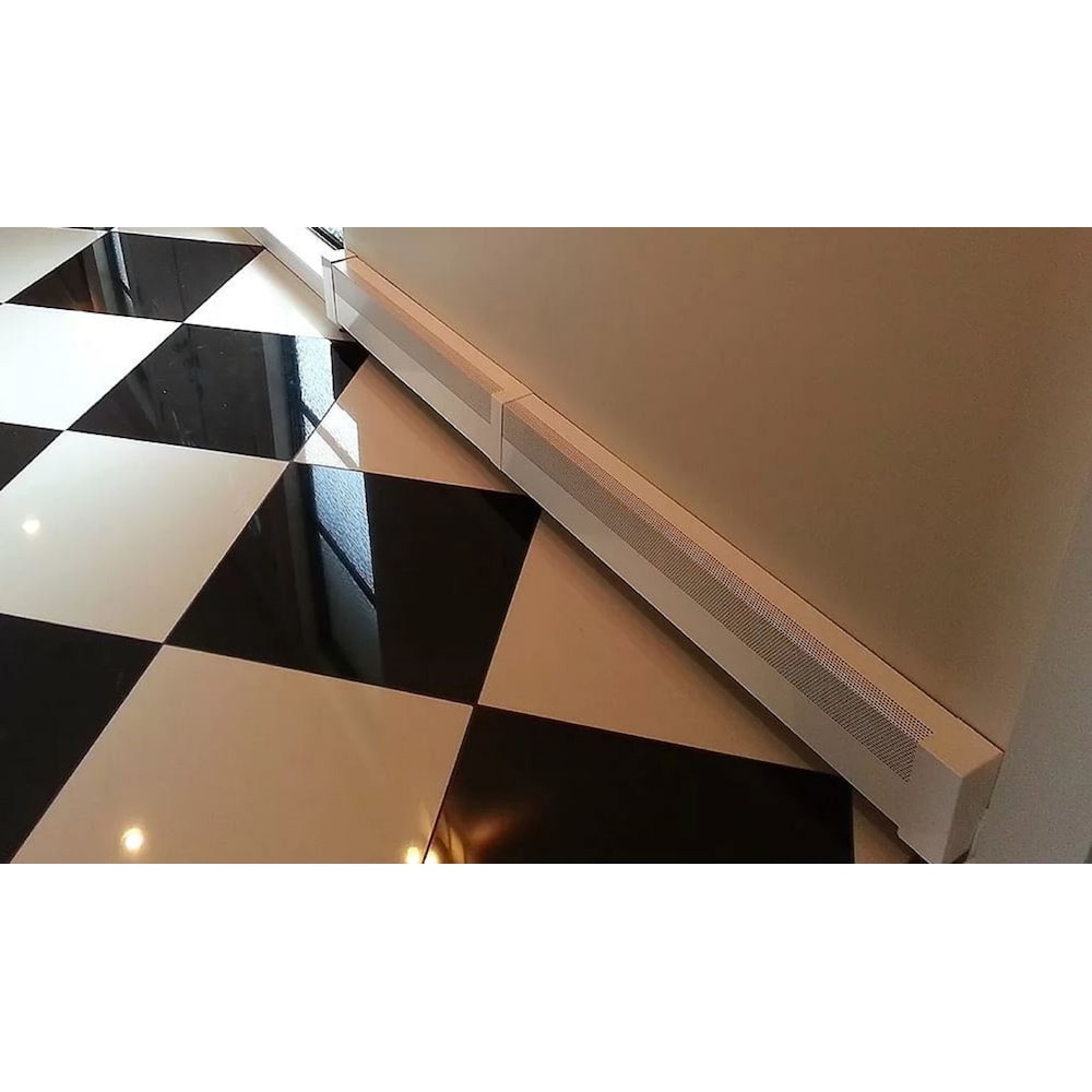 Basic Series Steel Easy Slip-On Baseboard Heater Cover Coupler in White