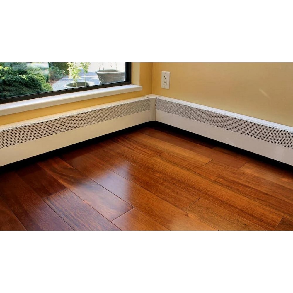 Basic Series Steel Easy Slip-On Baseboard Heater Cover Left Side End Cap in White