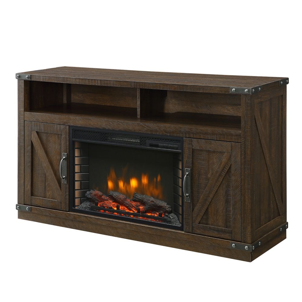 Aberfoyle 53-inch Freestanding Electric Fireplace TV Stand in Rustic Brown