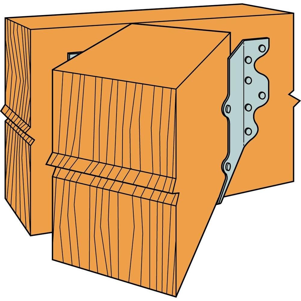 Étrier de solive galvanisé HSUR pour 4x10, incliné vers la droite