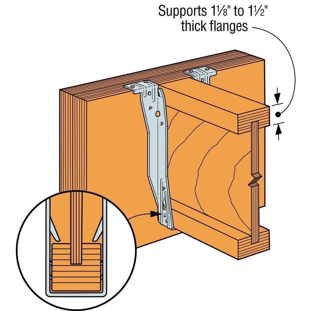 Étrier de solive à semelle supérieure galvanisé ITS pour bois d'ingénierie de 2-1/2 po x 11-7/8 po
