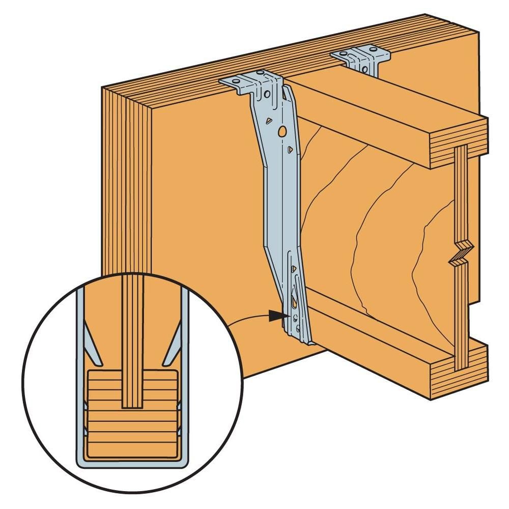 Étrier de solive à semelle supérieure galvanisé ITS pour bois d'ingénierie de 2-1/2 po x 14 po