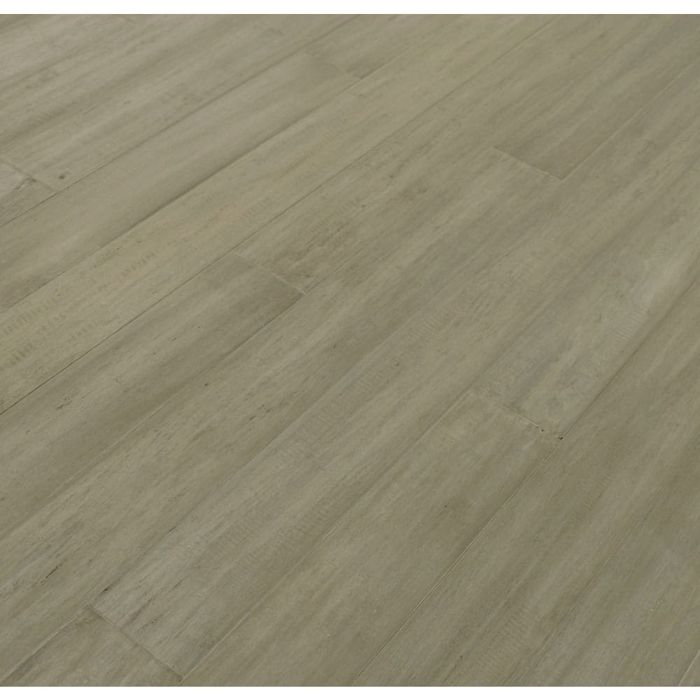 Plancher d'ingénierie en bambou tissé à brins grattés à la main, gris platine, 1/2 po x 5 1/8 po x 72 po (25,75 pi2/bte)