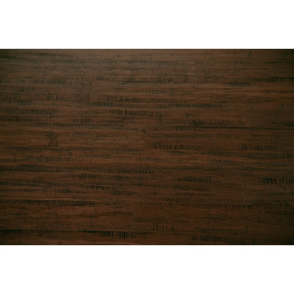 Plancher en bambou d'ingénierie, tissé à brins grattés à la main, 1/2 po x 5 1/8 po x 72 po (25,75 pi²/boîte)