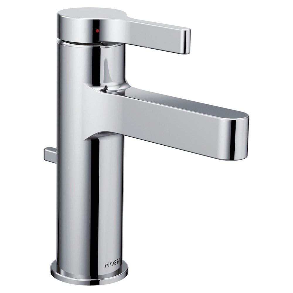 Robinet de lavabo de salle de bain monotrou à poignée unique Vichy en chrome (vidange et valve incluses)