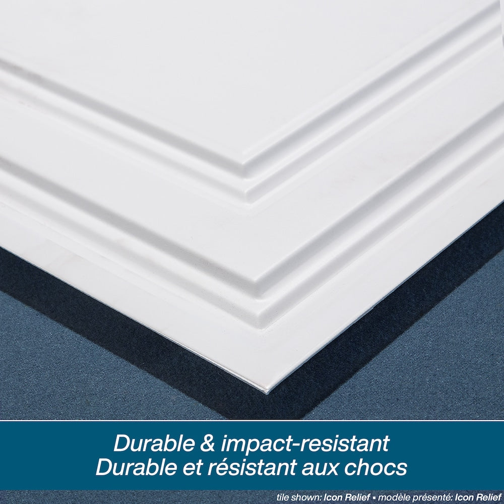 Panneau de plafond Stucco Pro noir de 2 pi x 4 pi, carton de 10