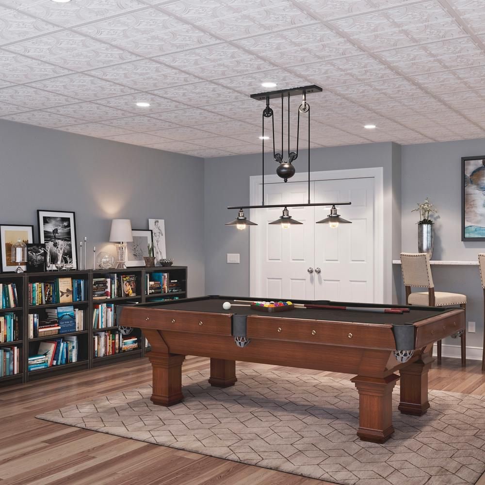 Panneau de plafond blanc antique de 2 pi x 2 pi, carton de 12