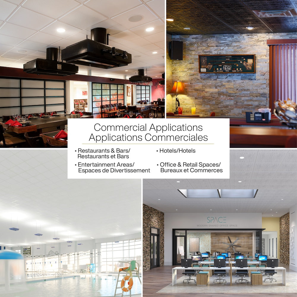 Panneau de plafond Stucco Pro RE blanc de 2 pi x 2 pi, carton de 12