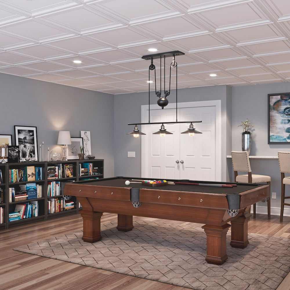 Panneau de plafond Icon Coffer blanc de 2 pi x 2 pi, carton de 12