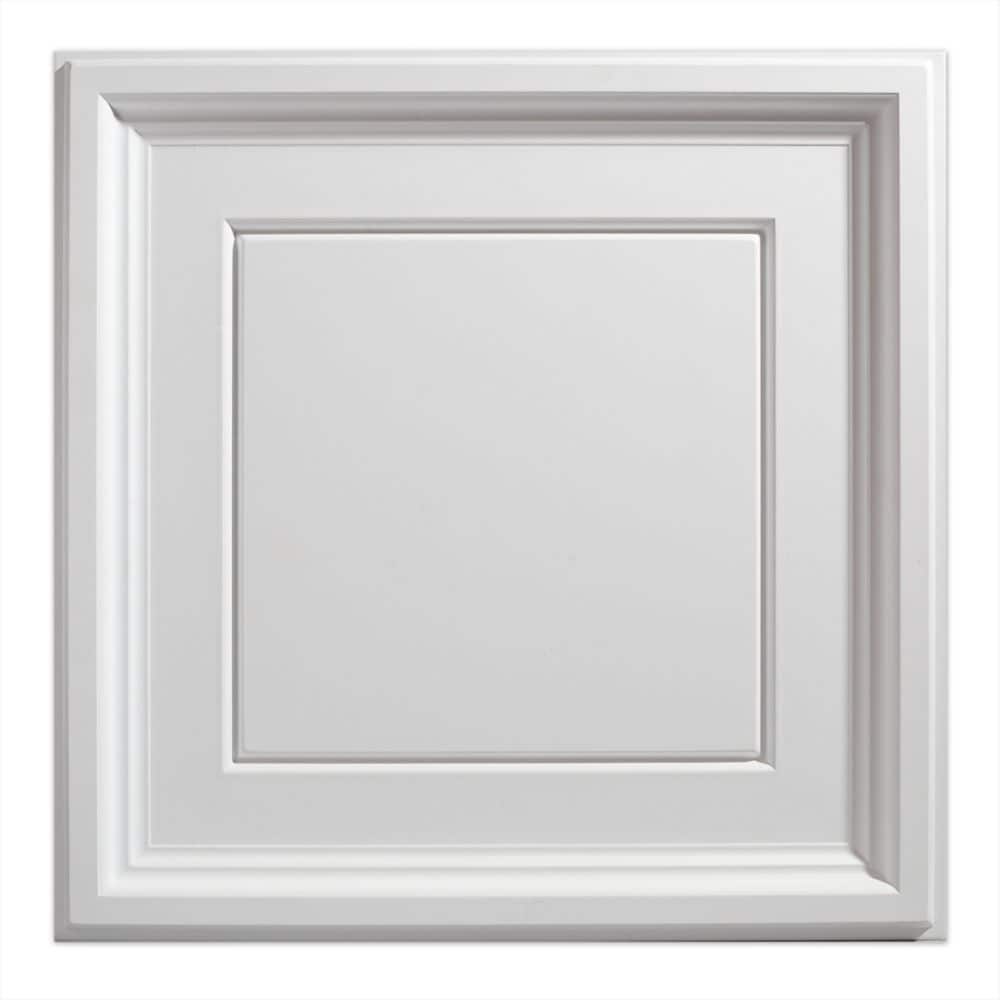 Panneau de plafond Icon Coffer blanc de 2 pi x 2 pi, carton de 12