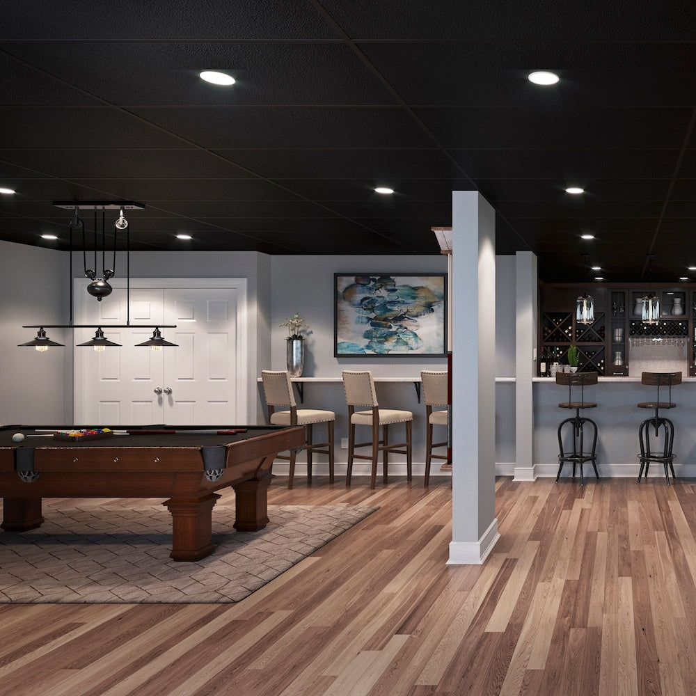 Panneau de plafond Stucco Pro noir de 2 pi x 4 pi, carton de 10