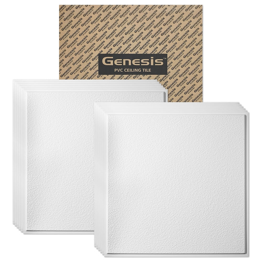 Panneau de plafond Stucco Pro RE blanc de 2 pi x 2 pi, carton de 12