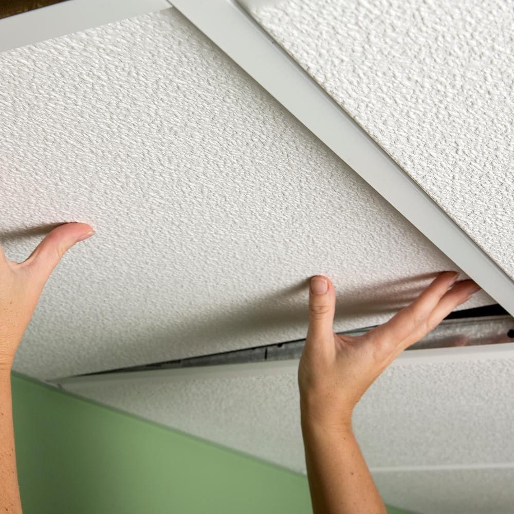 Panneau de plafond Stucco Pro RE blanc de 2 pi x 2 pi, carton de 12