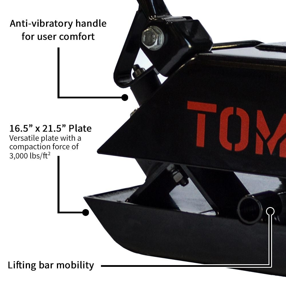 Compacteur à plaque à essence de 6 CV pour le compactage de l'asphalte et du sol