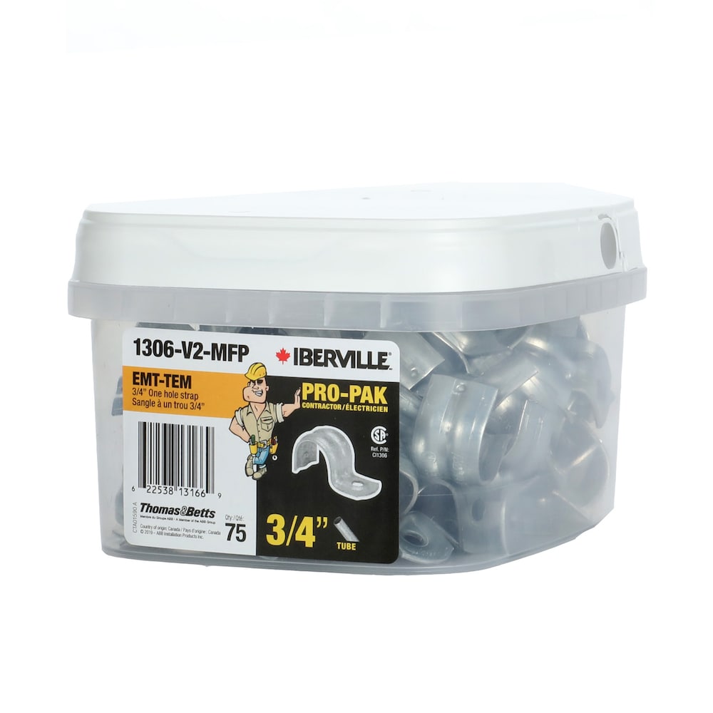 Galvanized steel 3/4 in. one hole EMT strap (Pack of 75 units)