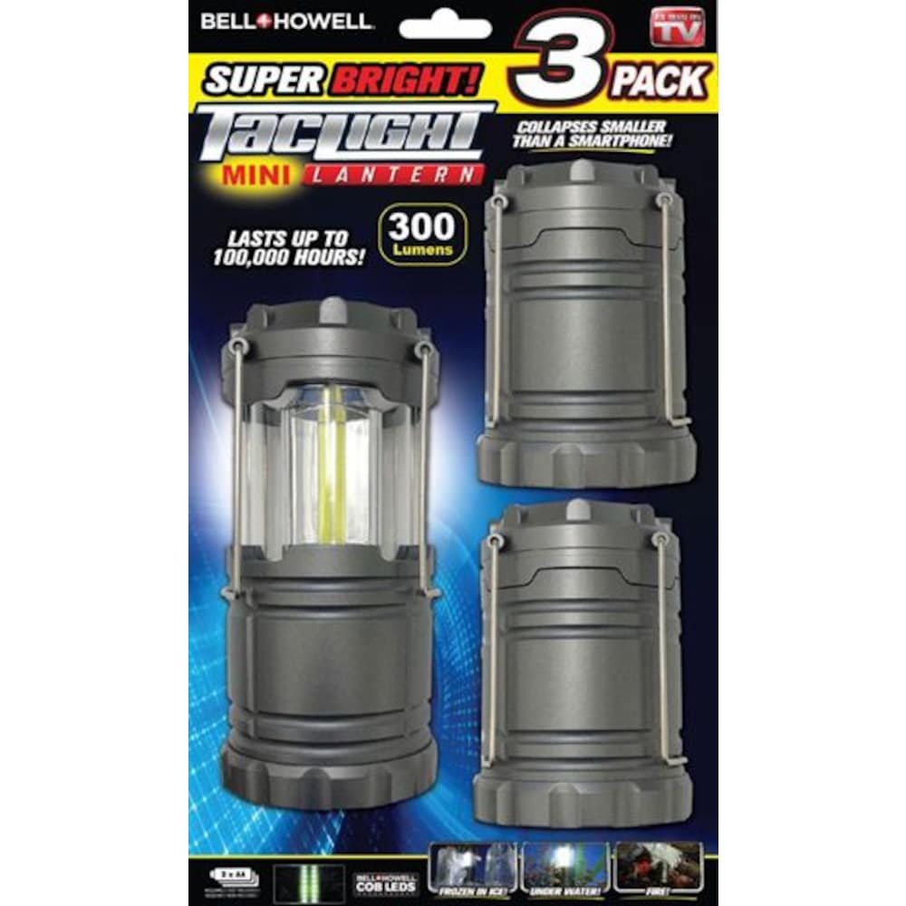 Super Bright TacLight Battery Operated Mini Lantern (3-Pack)