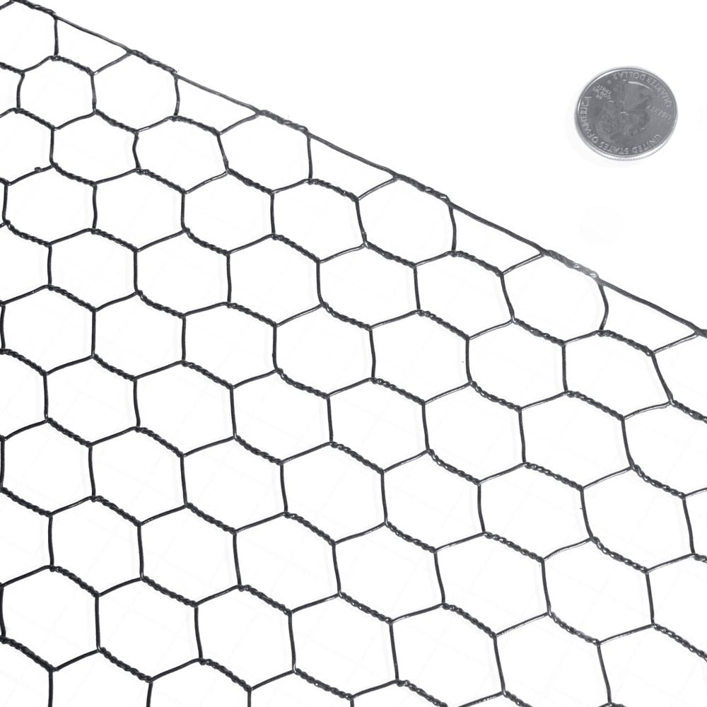 1.5 inch x 4 ft. x 150 ft. 16-Gauge Black PVC Coated Poultry Netting