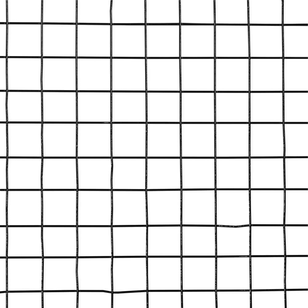 4 ft. x 50 ft. 14-Gauge Black PVC Coated Welded Wire Fence with Mesh Size 1 inch x 1 inch