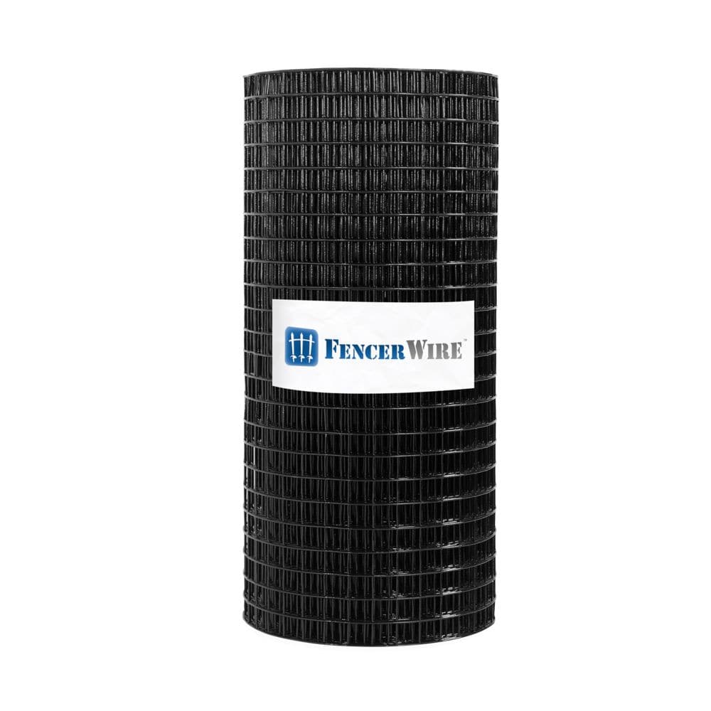 4 ft. x 50 ft. 14-Gauge Black PVC Coated Welded Wire Fence with Mesh Size 1 inch x 1 inch