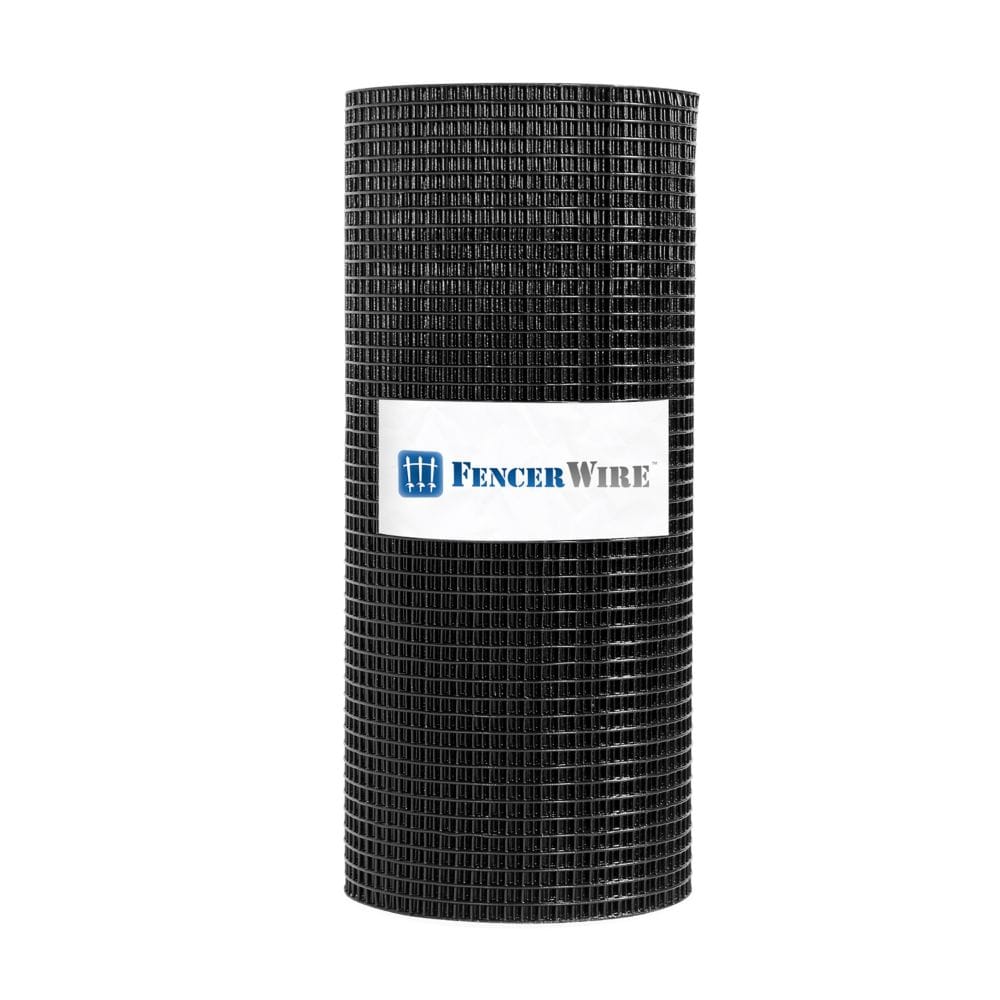 4 ft. x 100 ft. 16-Gauge Black PVC Coated Welded Wire Fence with Mesh Size 1/2 inch x 1/2 inch