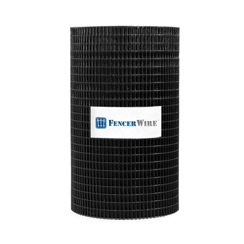 2 ft. x 50 ft. 16-Gauge Black PVC Coated Welded Wire Fence with Mesh Size 1/2 inch x 1 inch