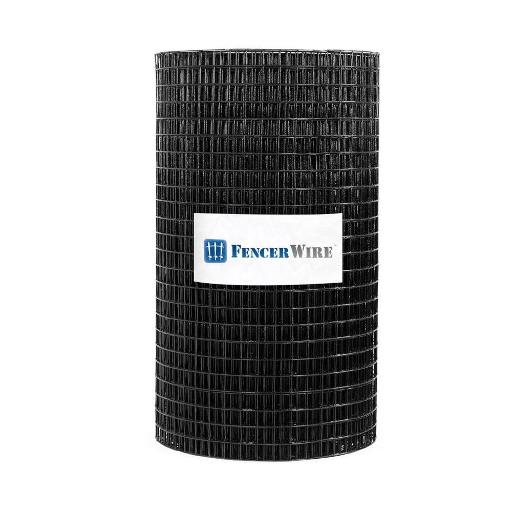 5 ft. x 50 ft. 16-Gauge Black PVC Coated Welded Wire Fence with Mesh Size 1 inch x 1 inch