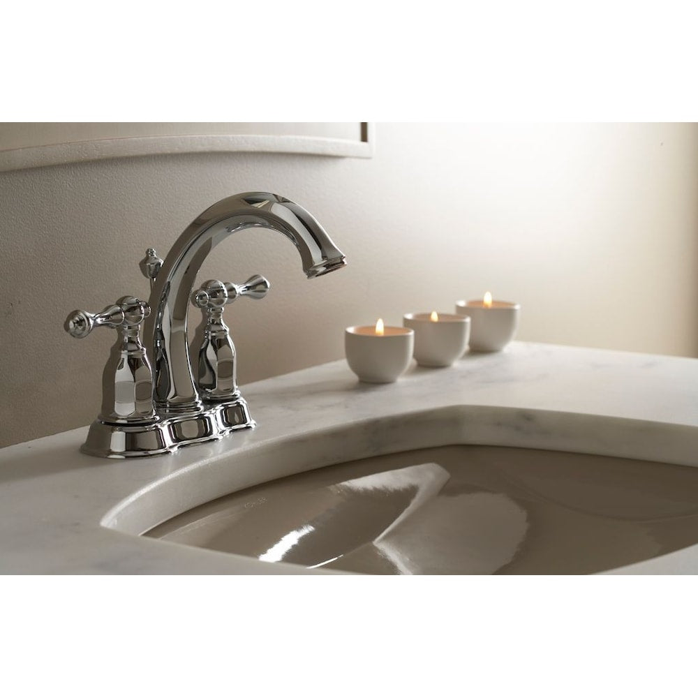 Robinet de lavabo de salle de bain central avec poignées à levier en bronze huilé