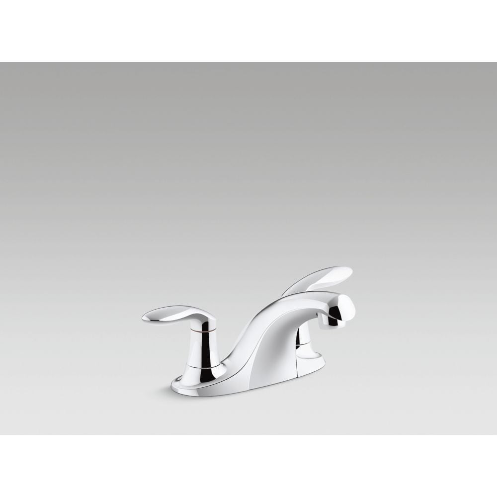 Two-Handle Centerset Bathroom Sink Faucet With Grid Drain